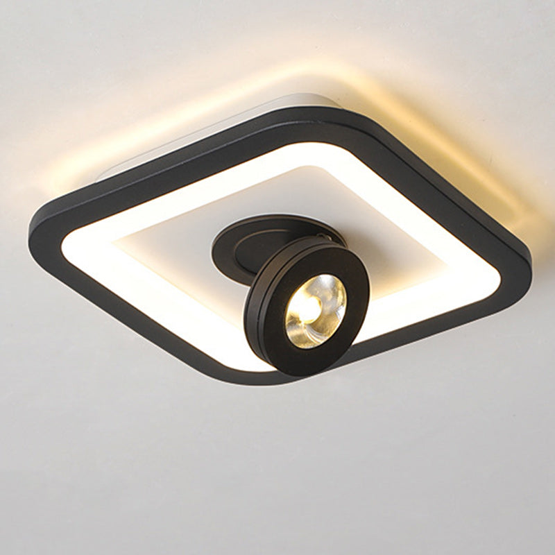 Modern Minimalist Round Square Iron Acrylic LED Flush Mount Ceiling Light For Hallway