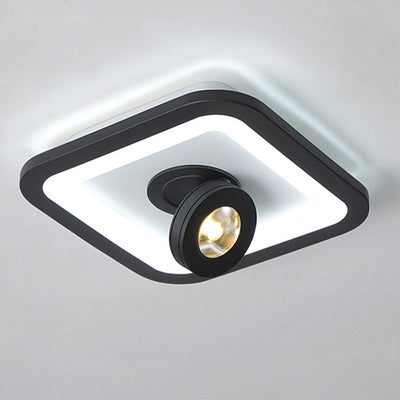 Modern Minimalist Round Square Iron Acrylic LED Flush Mount Ceiling Light For Hallway