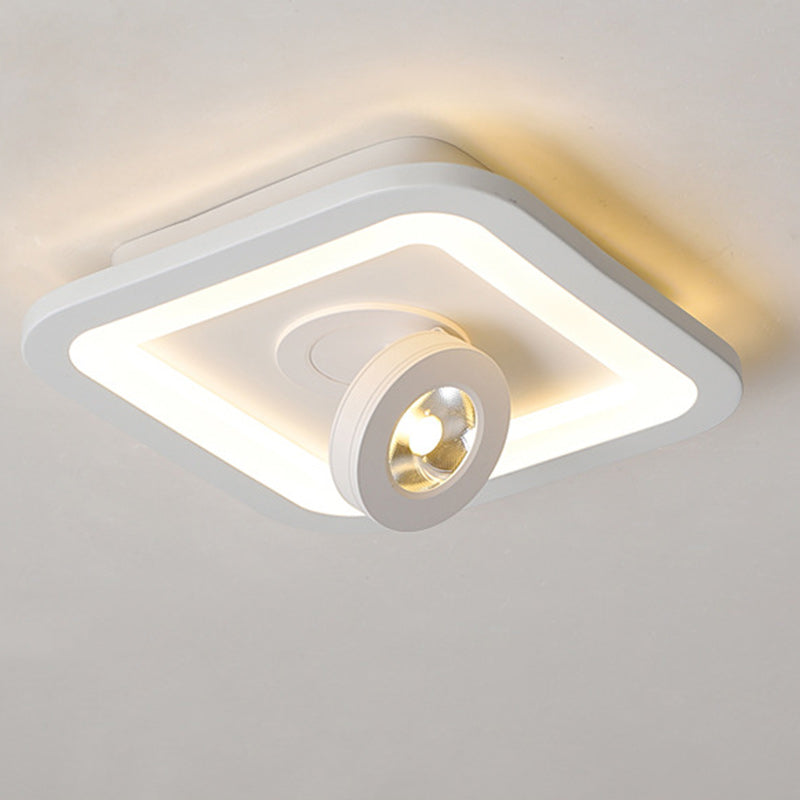Modern Minimalist Round Square Iron Acrylic LED Flush Mount Ceiling Light For Hallway