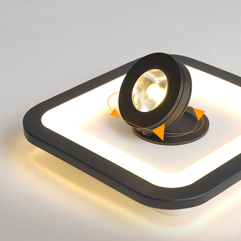 Modern Minimalist Round Square Iron Acrylic LED Flush Mount Ceiling Light For Hallway