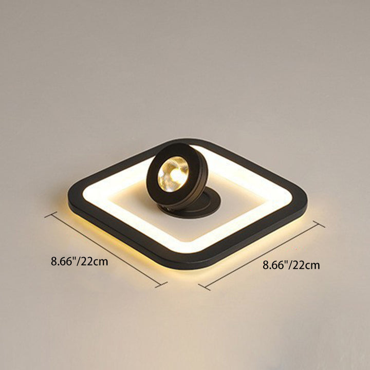 Moderne minimalistische runde quadratische Eisen-Acryl-LED-Deckenleuchte für den Flur 
