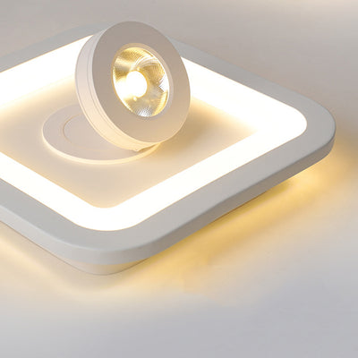 Modern Minimalist Round Square Iron Acrylic LED Flush Mount Ceiling Light For Hallway
