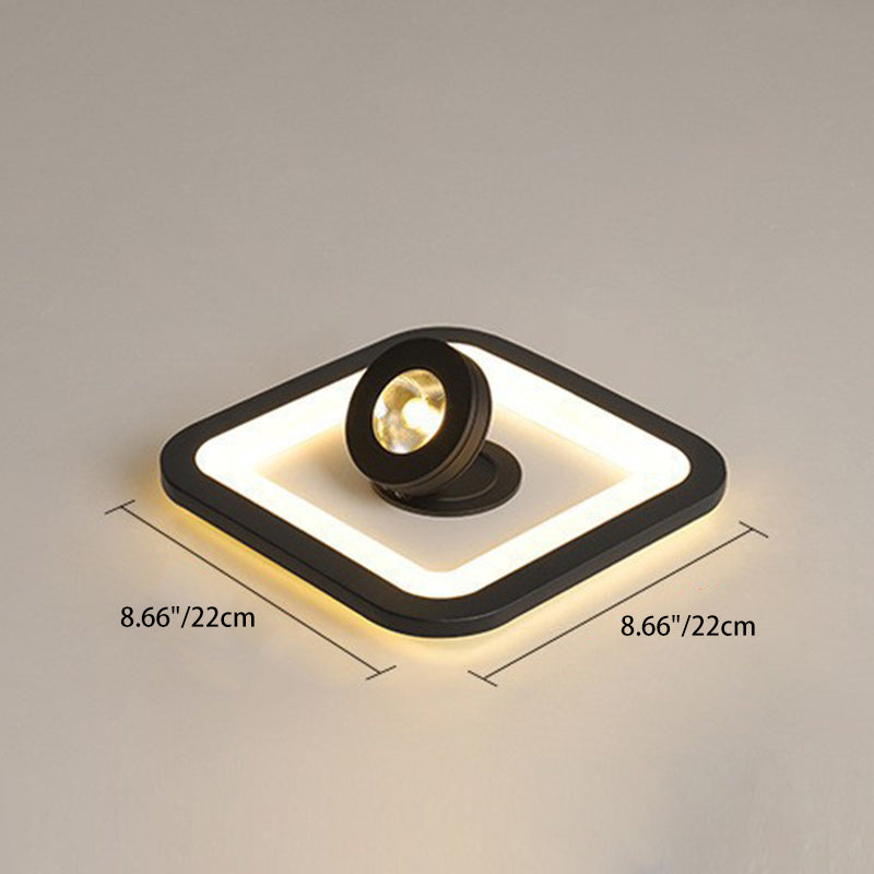 Modern Minimalist Round Square Iron Acrylic LED Flush Mount Ceiling Light For Hallway