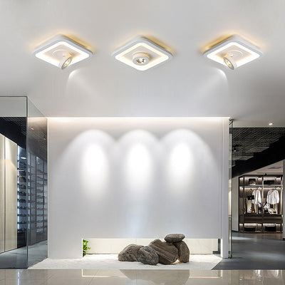 Modern Minimalist Round Square Iron Acrylic LED Flush Mount Ceiling Light For Hallway