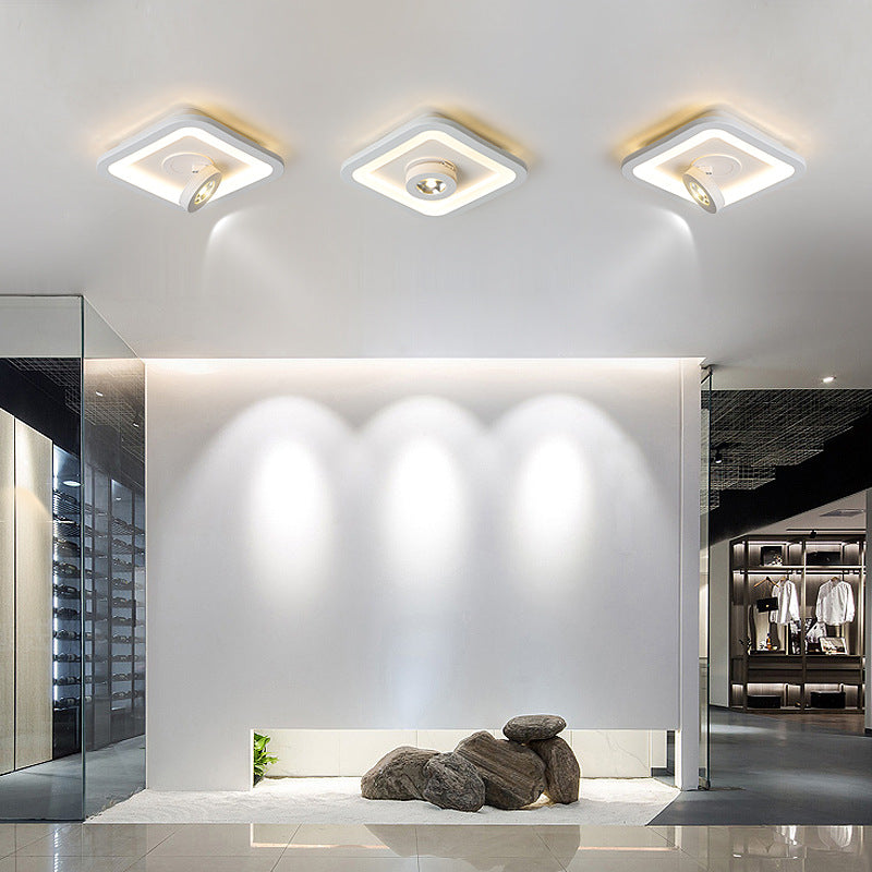 Modern Minimalist Round Square Iron Acrylic LED Flush Mount Ceiling Light For Hallway