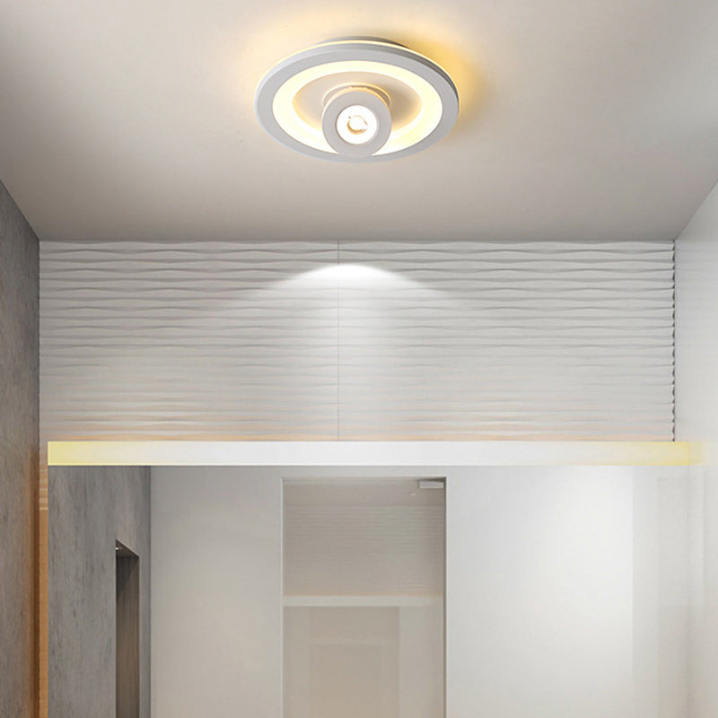 Modern Minimalist Round Square Iron Acrylic LED Flush Mount Ceiling Light For Hallway