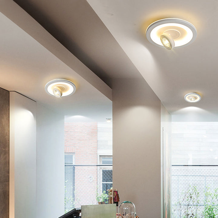 Luz de techo empotrada LED de hierro acrílico cuadrado redondo minimalista moderna para pasillo 
