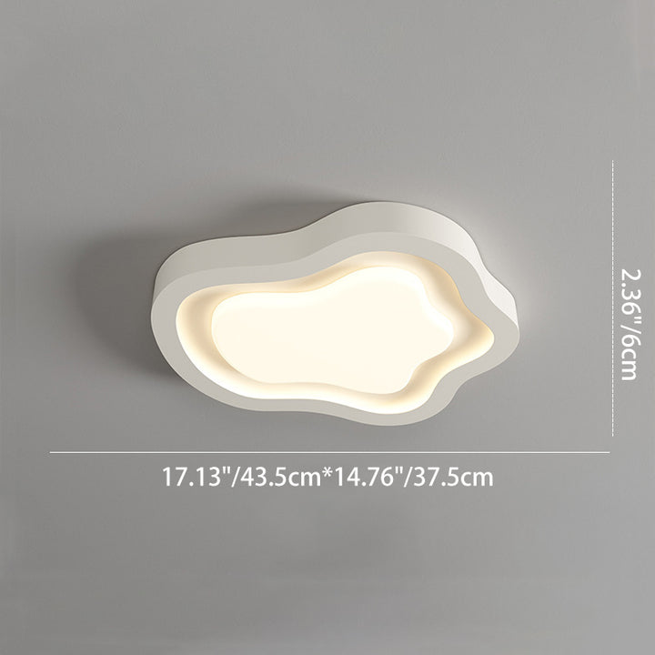 Contemporary Nordic Cloud Shape Iron Acrylic LED Flush Mount Ceiling Light For Bedroom