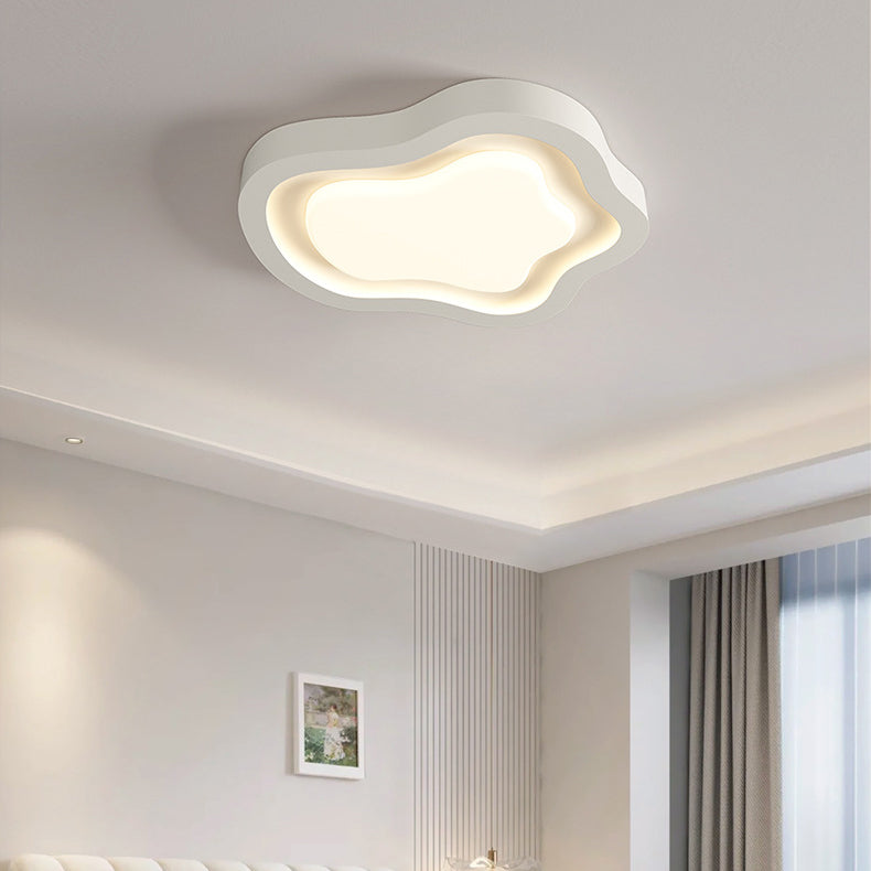 Contemporary Nordic Cloud Shape Iron Acrylic LED Flush Mount Ceiling Light For Bedroom