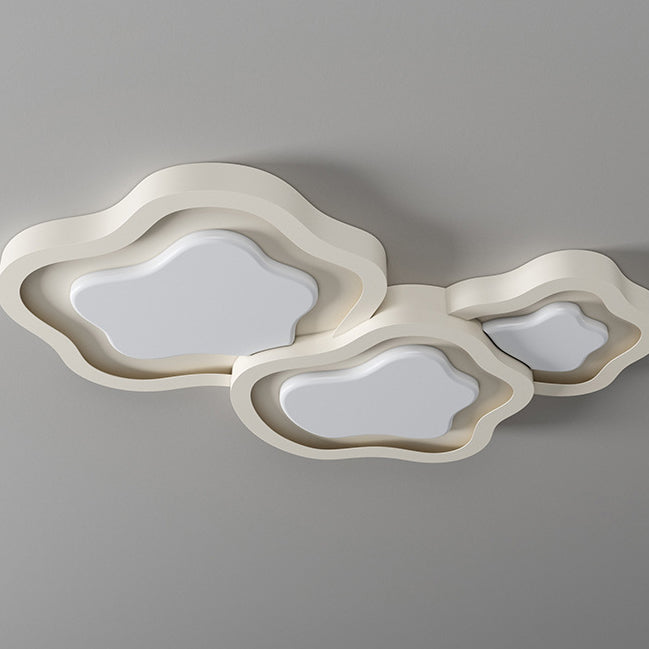 Contemporary Nordic Cloud Shape Iron Acrylic LED Flush Mount Ceiling Light For Bedroom