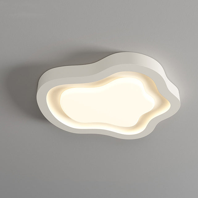 Contemporary Nordic Cloud Shape Iron Acrylic LED Flush Mount Ceiling Light For Bedroom