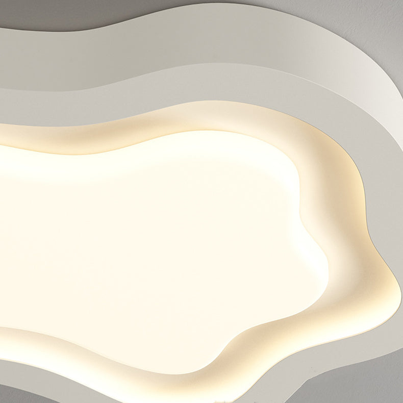 Contemporary Nordic Cloud Shape Iron Acrylic LED Flush Mount Ceiling Light For Bedroom