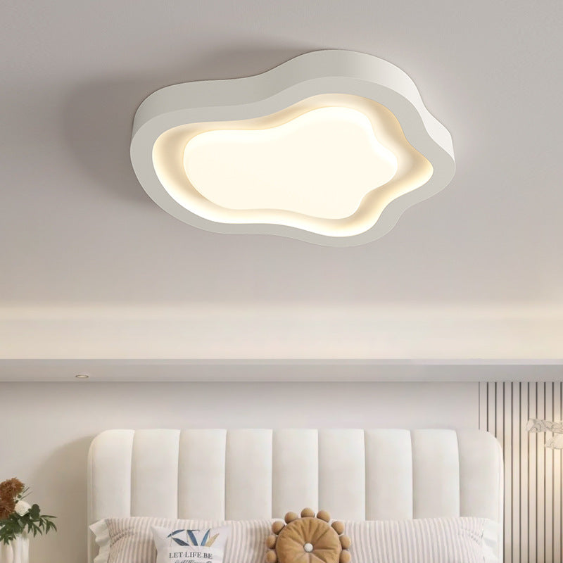 Contemporary Nordic Cloud Shape Iron Acrylic LED Flush Mount Ceiling Light For Bedroom