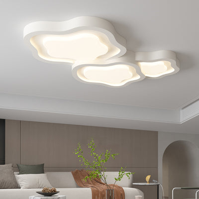 Contemporary Nordic Cloud Shape Iron Acrylic LED Flush Mount Ceiling Light For Bedroom
