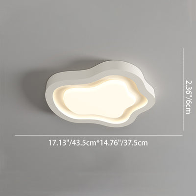 Contemporary Nordic Cloud Shape Iron Acrylic LED Flush Mount Ceiling Light For Bedroom