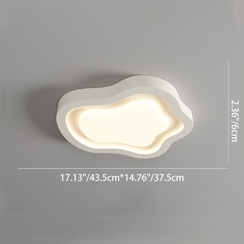 Contemporary Nordic Cloud Shape Iron Acrylic LED Flush Mount Ceiling Light For Bedroom