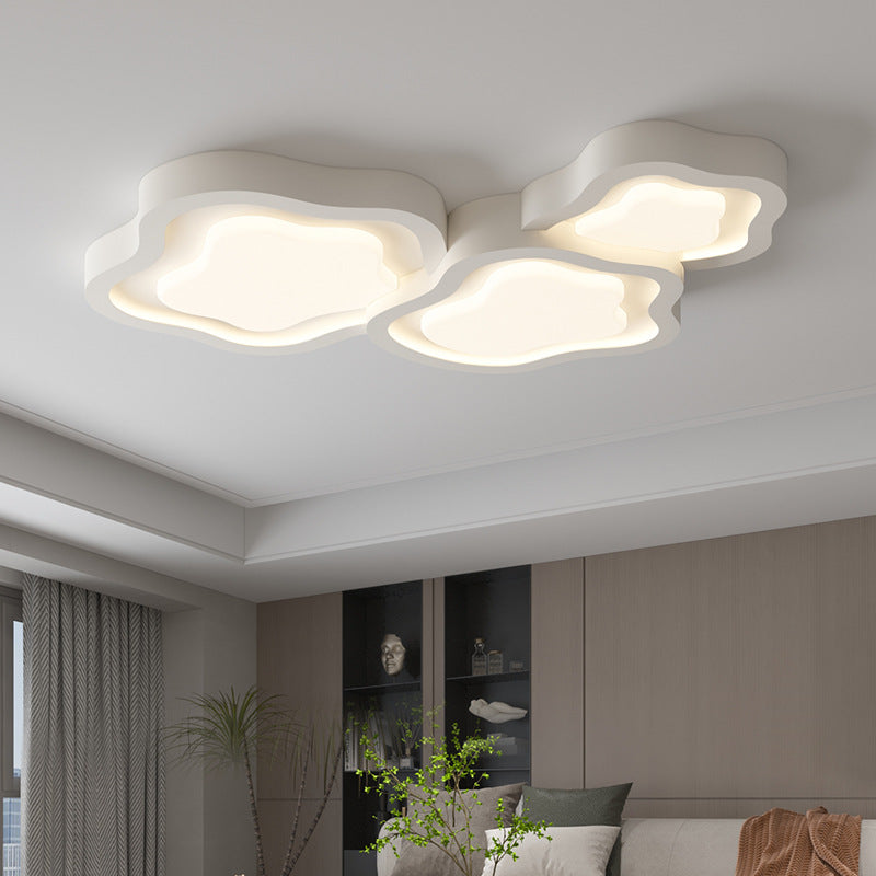 Contemporary Nordic Cloud Shape Iron Acrylic LED Flush Mount Ceiling Light For Bedroom