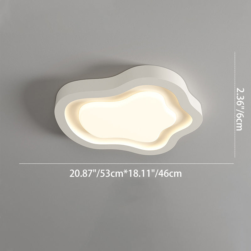 Contemporary Nordic Cloud Shape Iron Acrylic LED Flush Mount Ceiling Light For Bedroom