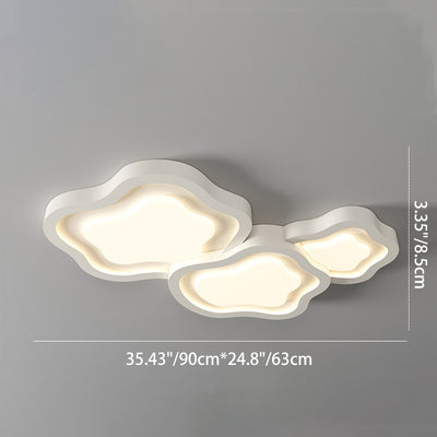 Contemporary Nordic Cloud Shape Iron Acrylic LED Flush Mount Ceiling Light For Bedroom
