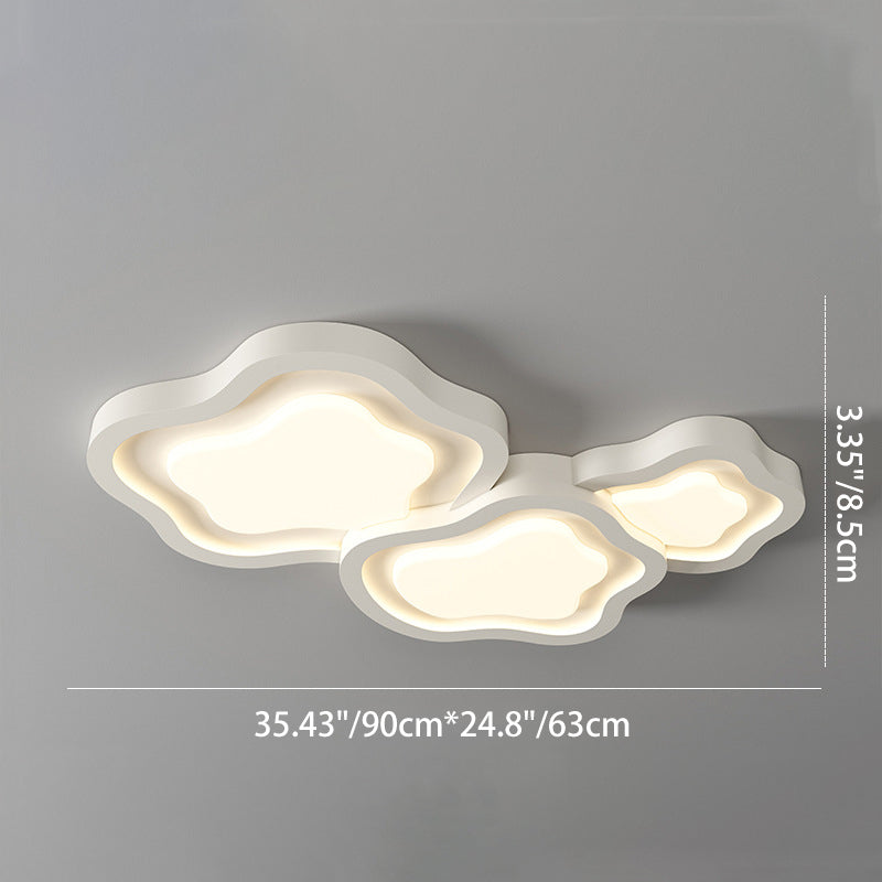 Contemporary Nordic Cloud Shape Iron Acrylic LED Flush Mount Ceiling Light For Bedroom