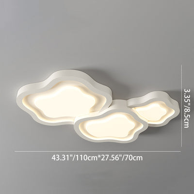 Contemporary Nordic Cloud Shape Iron Acrylic LED Flush Mount Ceiling Light For Bedroom