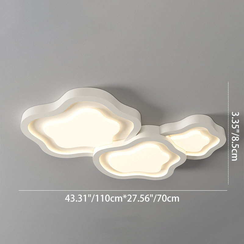 Contemporary Nordic Cloud Shape Iron Acrylic LED Flush Mount Ceiling Light For Bedroom