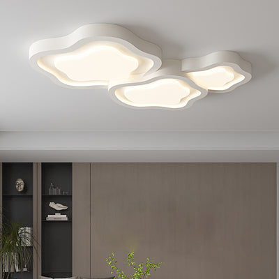 Contemporary Nordic Cloud Shape Iron Acrylic LED Flush Mount Ceiling Light For Bedroom