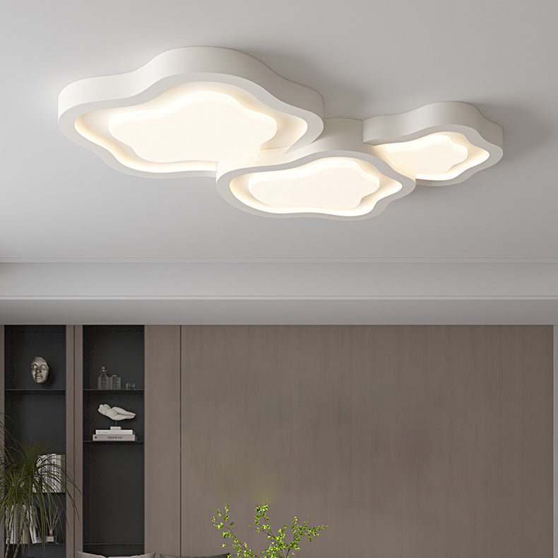 Contemporary Nordic Cloud Shape Iron Acrylic LED Flush Mount Ceiling Light For Bedroom