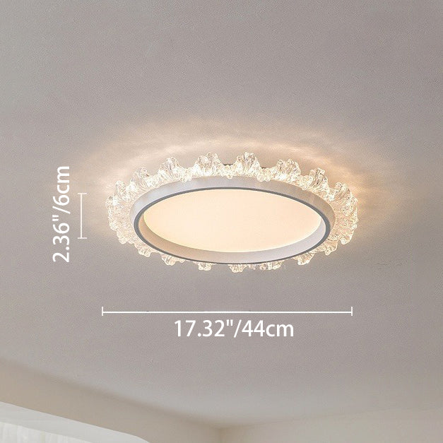 Zeitgenössische skandinavische runde Kuppel Aluminium Eisen Acryl LED Deckenleuchte für Schlafzimmer 