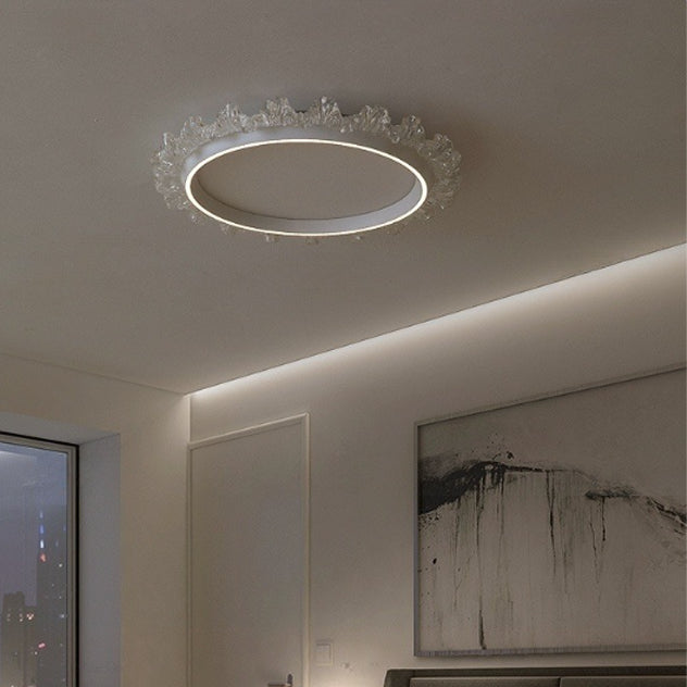 Zeitgenössische skandinavische runde Kuppel Aluminium Eisen Acryl LED Deckenleuchte für Schlafzimmer 
