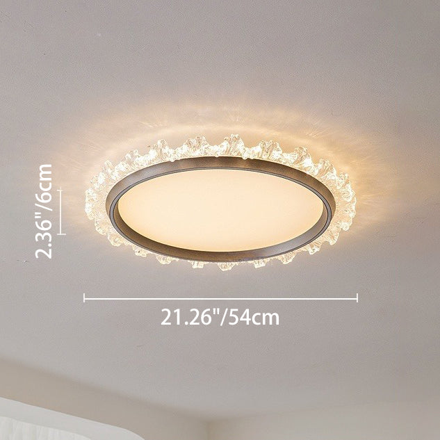 Zeitgenössische skandinavische runde Kuppel Aluminium Eisen Acryl LED Deckenleuchte für Schlafzimmer 