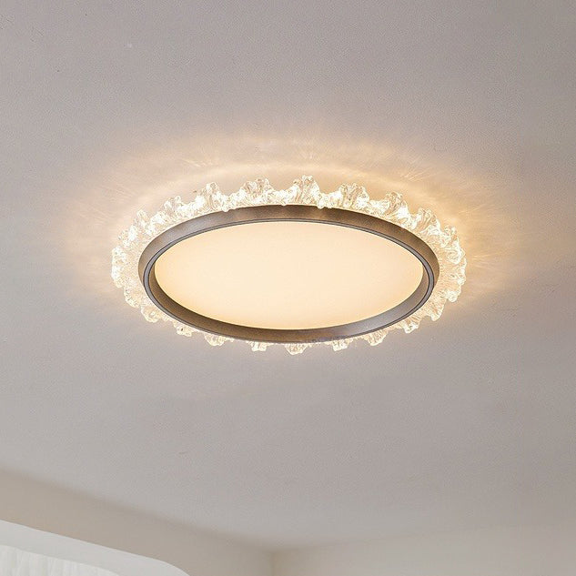Zeitgenössische skandinavische runde Kuppel Aluminium Eisen Acryl LED Deckenleuchte für Schlafzimmer 