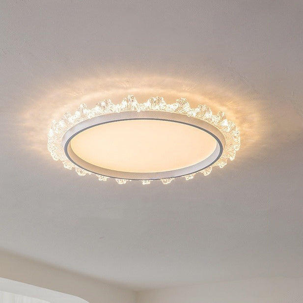 Zeitgenössische skandinavische runde Kuppel Aluminium Eisen Acryl LED Deckenleuchte für Schlafzimmer 