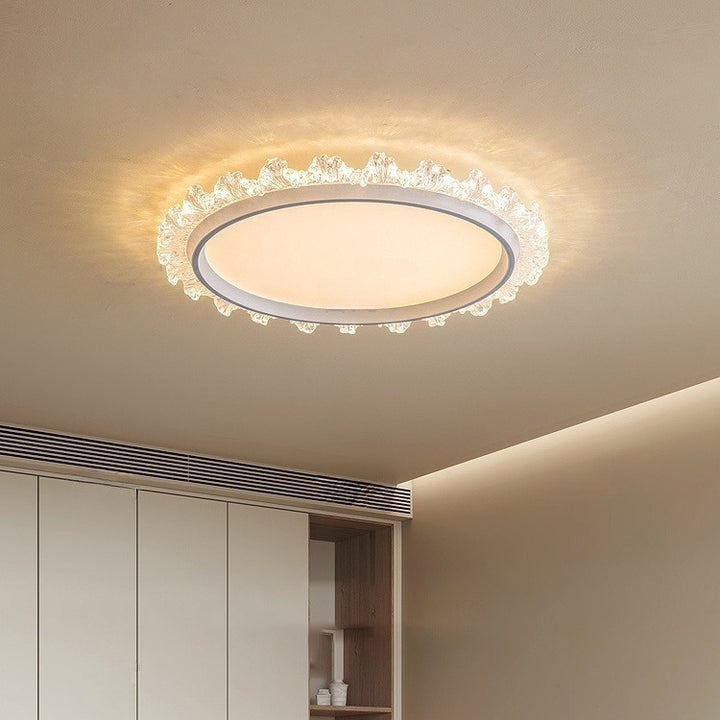 Zeitgenössische skandinavische runde Kuppel Aluminium Eisen Acryl LED Deckenleuchte für Schlafzimmer 