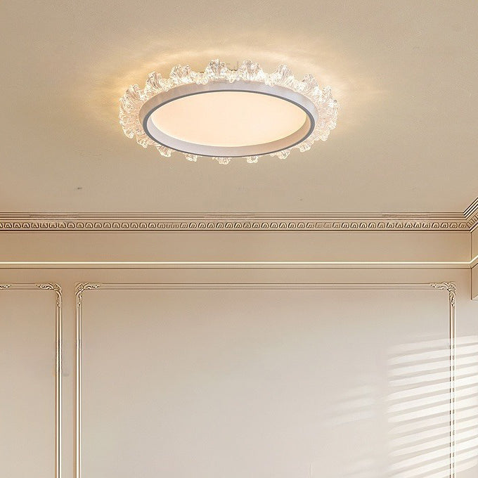Zeitgenössische skandinavische runde Kuppel Aluminium Eisen Acryl LED Deckenleuchte für Schlafzimmer 