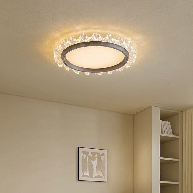 Zeitgenössische skandinavische runde Kuppel Aluminium Eisen Acryl LED Deckenleuchte für Schlafzimmer 