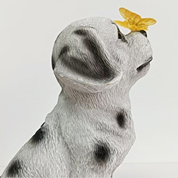 Contemporary Creative Solar Waterproof Puppy Butterfly Resin LED Outdoor Light For Patio
