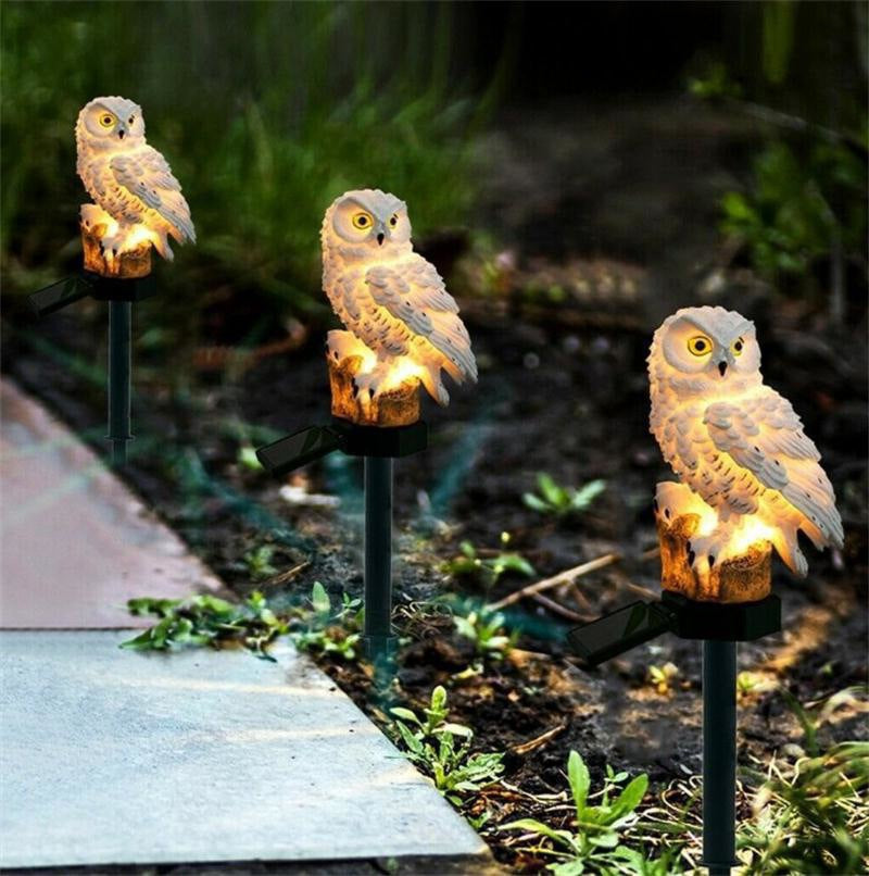 Contemporary Creative Solar Waterproof Owl Resin LED Outdoor Light For Patio