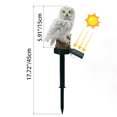 Contemporary Creative Solar Waterproof Owl Resin LED Outdoor Light For Patio