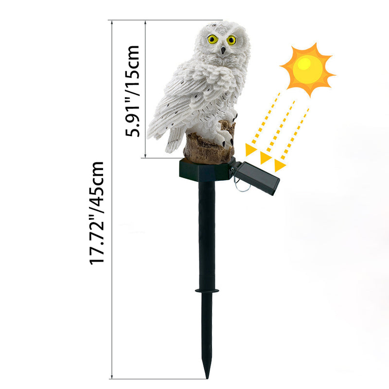 Contemporary Creative Solar Waterproof Owl Resin LED Outdoor Light For Patio