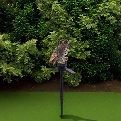 Contemporary Creative Solar Waterproof Owl Resin LED Outdoor Light For Patio