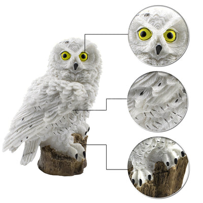 Contemporary Creative Solar Waterproof Owl Resin LED Outdoor Light For Patio