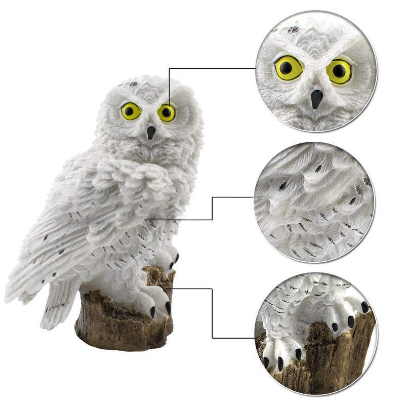 Contemporary Creative Solar Waterproof Owl Resin LED Outdoor Light For Patio