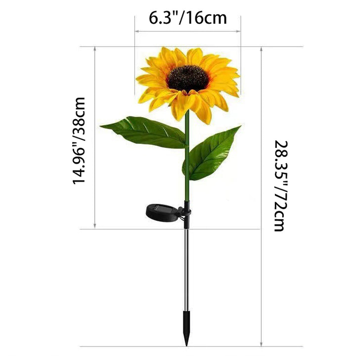 Contemporary Creative Solar Waterproof Sunflower Silk ABS Stainless Steel LED Outdoor Light For Garden