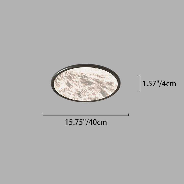 Modern Minimalist Moon Round Dome Aluminum Iron Acrylic LED Flush Mount Ceiling Light For Bedroom