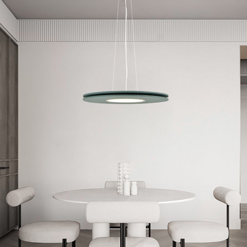 Lustre LED en feutre de fer rond scandinave contemporain pour salle à manger 