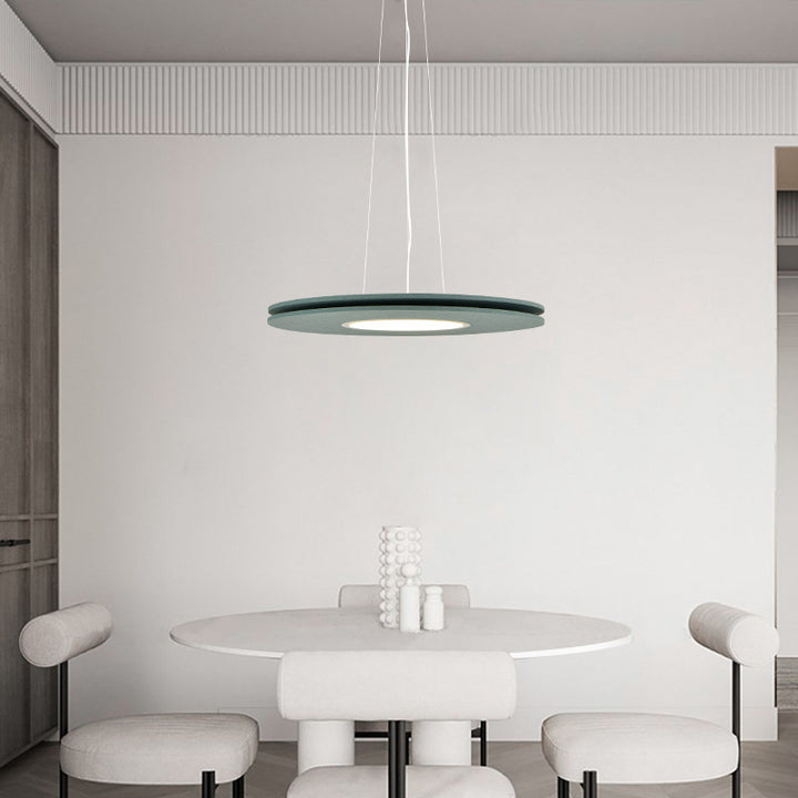 Lustre LED en feutre de fer rond scandinave contemporain pour salle à manger 