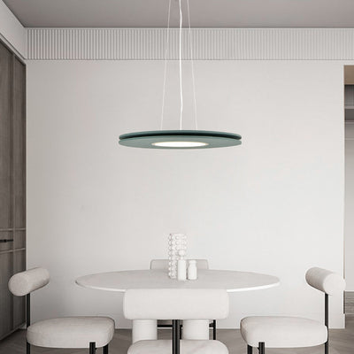 Contemporary Scandinavian Round Iron Felt LED Chandelier For Dining Room