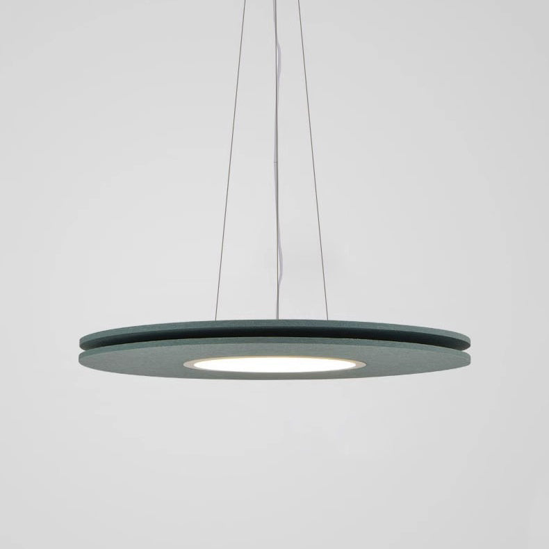 Contemporary Scandinavian Round Iron Felt LED Chandelier For Dining Room
