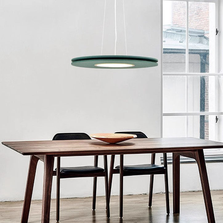 Lustre LED en feutre de fer rond scandinave contemporain pour salle à manger 